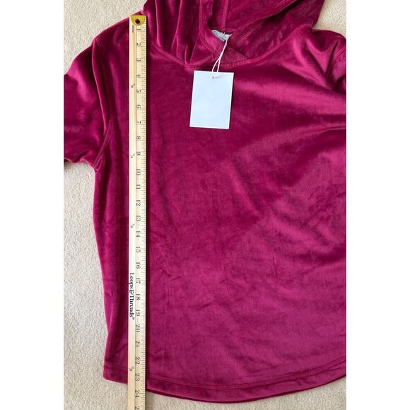 Pajamagram Tempting Touch Pajama Top Hooded Garnet Lounging Women's SZ S NWT - Picture 6 of 8